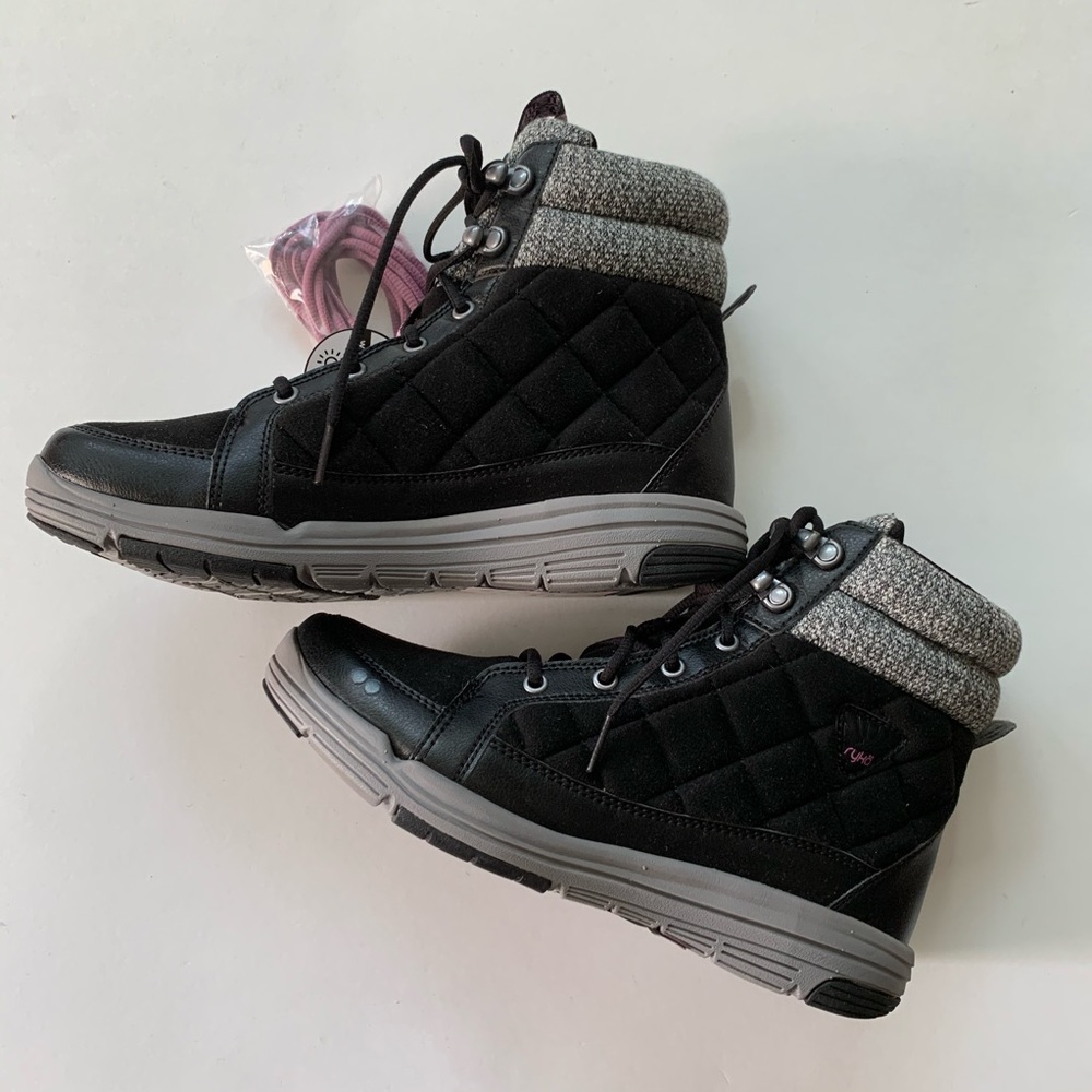 Ryka Women's High Top Boots Black Purple Sz 7 NWT